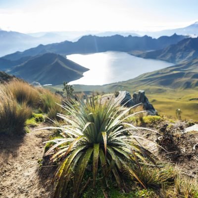 Beautiful  mountains lake in Ecuador, South America